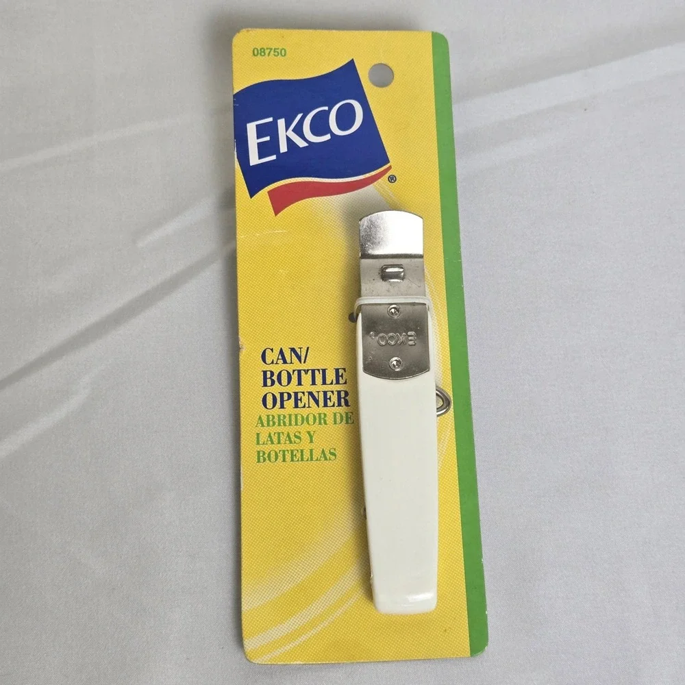 Ekco Can Bottle Opener 08750 Vintage 2002 White Handle 3 Functions 5